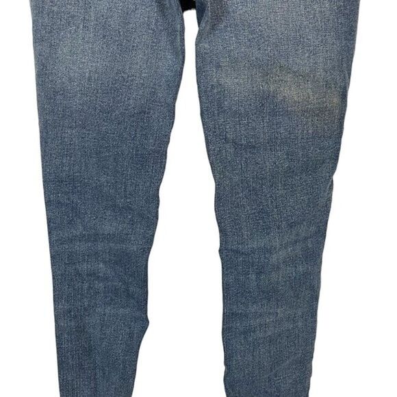 We The Free People Womens Skinny Mid Rise Distressed Destroyed Blue Jeans sz 26 - Picture 13 of 16